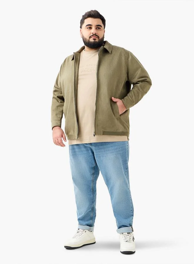 ماكسيم Men Regular Fit Suede Longline Jacket